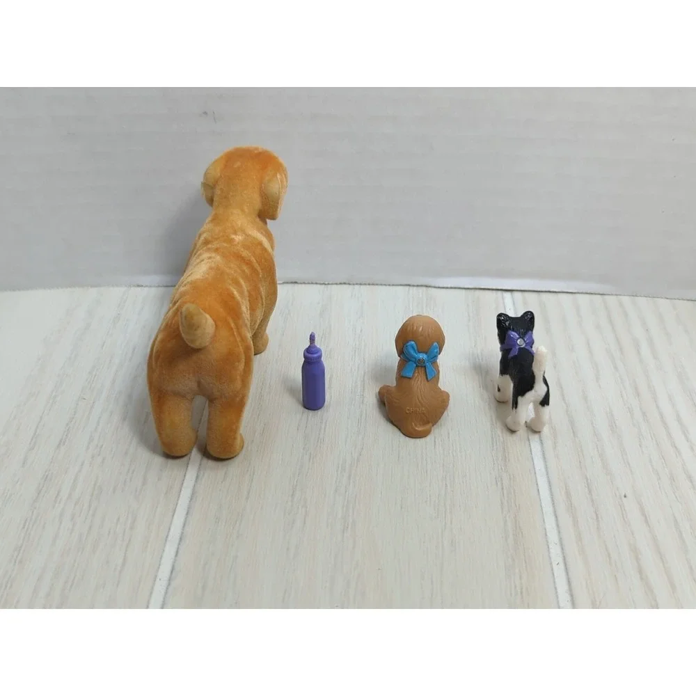 Barbie Doll Lovin Puppy Pet Golden Retriever Dog + Kennel puppy kitten bottle